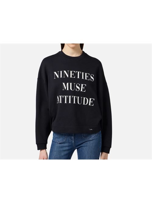 SWEATSHIRT WITH LETTERING PRINT ELISABETTA FRANCHI | MD01D56E2110 Nero